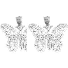 14K or 18K Gold 26mm Butterfly Earrings