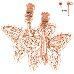 14K or 18K Gold Butterfly Earrings