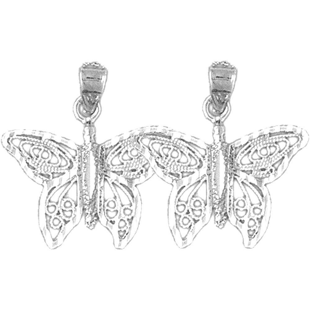 14K or 18K Gold 20mm Butterfly Earrings