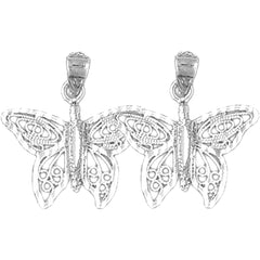 14K or 18K Gold 20mm Butterfly Earrings