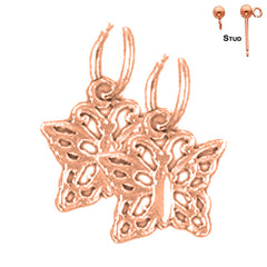 14K or 18K Gold Butterfly Earrings