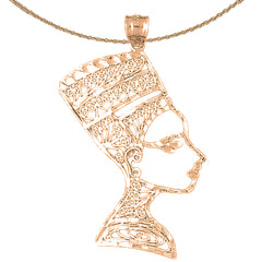 Colgante Nefertiti de oro de 10K, 14K o 18K