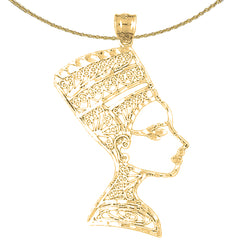 Colgante Nefertiti de oro de 10K, 14K o 18K