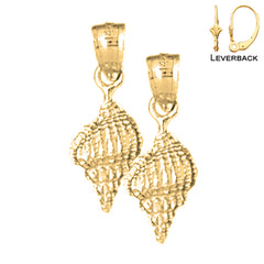 Pendientes de concha de oro de 14 quilates o 18 quilates de 20 mm