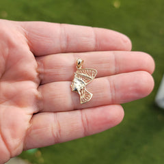 14K or 18K Gold Nefertiti Pendant