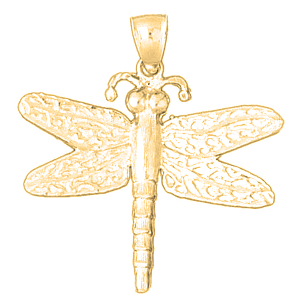 10K, 14K or 18K Gold Dragonfly Pendant