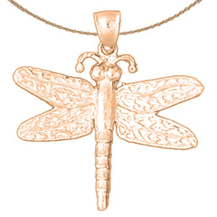 10K, 14K or 18K Gold Dragonfly Pendant