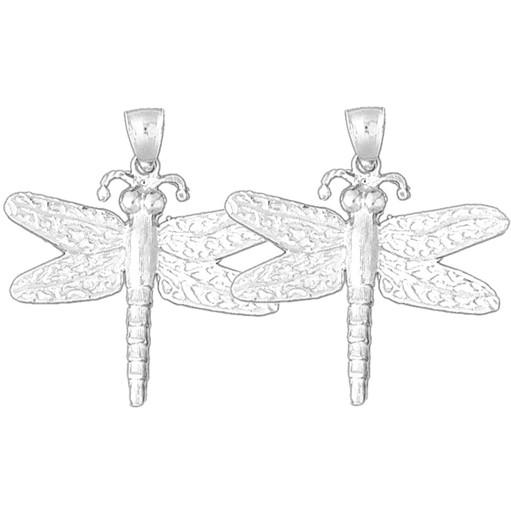 14K or 18K Gold 39mm Dragonfly Earrings