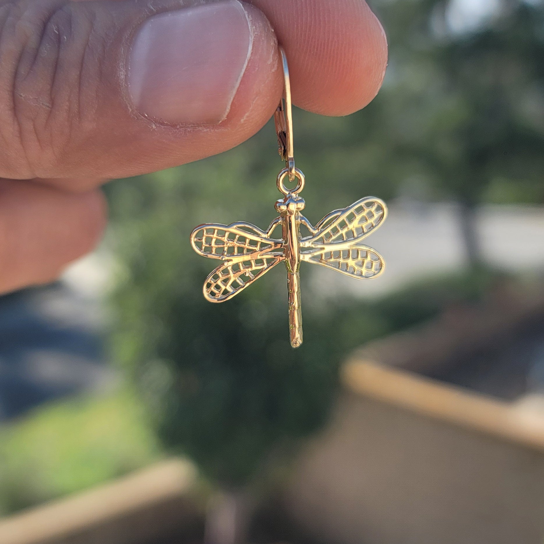 14K or 18K Gold Dragonfly Pendant