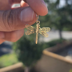 14K or 18K Gold Dragonfly Pendant