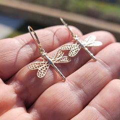 14K or 18K Gold Dragonfly Pendant