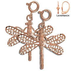 14K or 18K Gold Dragonfly Earrings