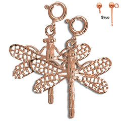 14K or 18K Gold Dragonfly Earrings