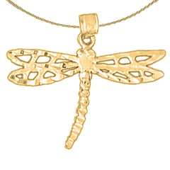 14K or 18K Gold Dragonfly Pendant