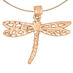 14K or 18K Gold Dragonfly Pendant