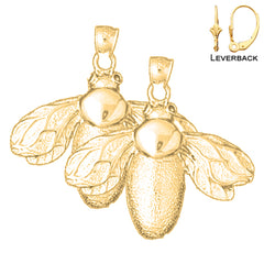 14K or 18K Gold Bee Earrings
