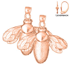 14K or 18K Gold Bee Earrings