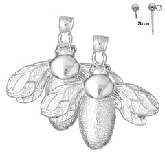 14K or 18K Gold Bee Earrings