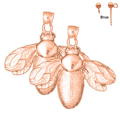 14K or 18K Gold Bee Earrings