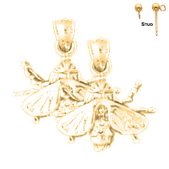 14K or 18K Gold Bee Earrings