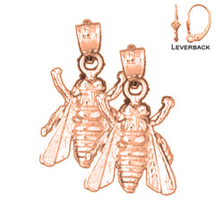 14K or 18K Gold Bee Earrings