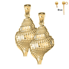 14K or 18K Gold Conch Shell Earrings