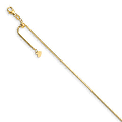 14K Yellow Gold Adjustable 1mm Box Chain