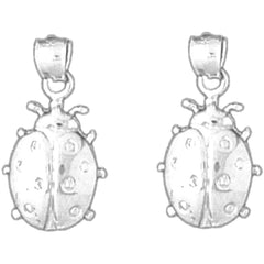14K or 18K Gold 19mm Ladybug Earrings