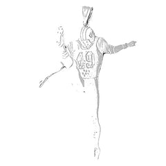 10K, 14K or 18K Gold Football Player Pendant