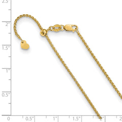 14K Yellow Gold Adjustable 1.4mm Wheat Chain