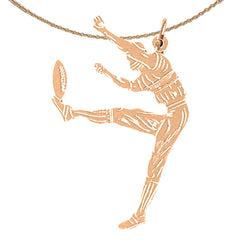 14K or 18K Gold Football Player Pendant