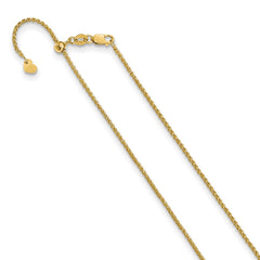14K Yellow Gold Adjustable 1.4mm Wheat Chain