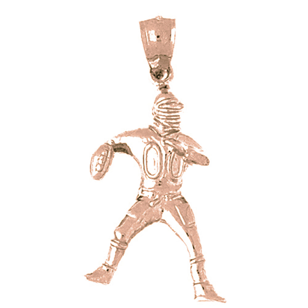10K, 14K or 18K Gold Football Player Pendant