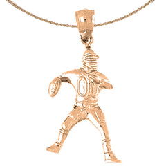 10K, 14K or 18K Gold Football Player Pendant