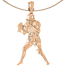 14K or 18K Gold Football Player Pendant