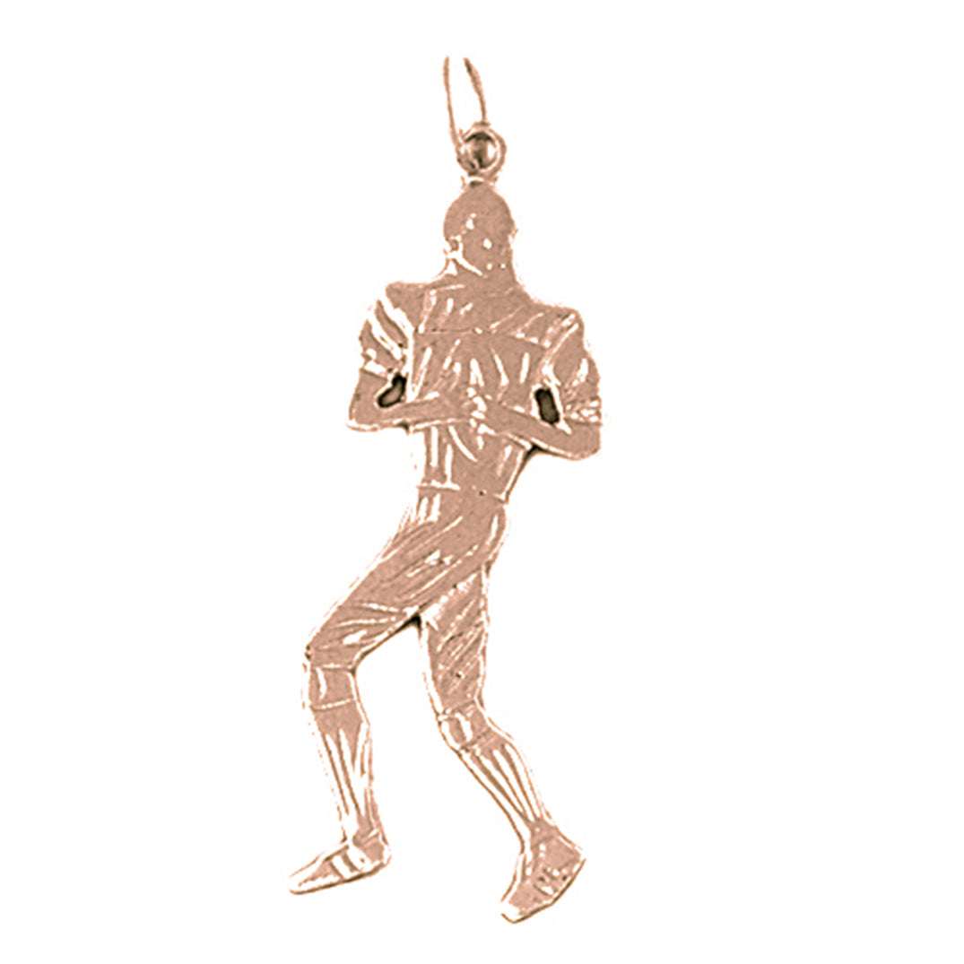14K or 18K Gold Football Player Pendant