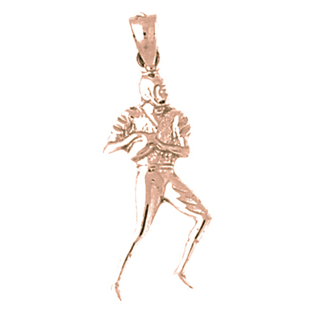 14K or 18K Gold Football Player Pendant