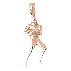 14K or 18K Gold Football Player Pendant