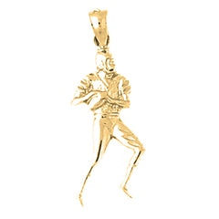 14K or 18K Gold Football Player Pendant