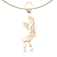 14K or 18K Gold Football Player Pendant