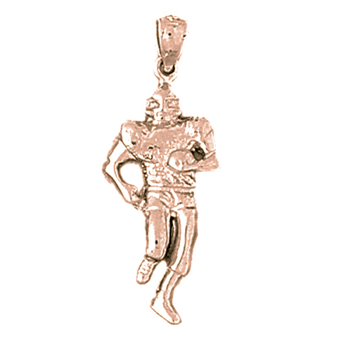 10K, 14K or 18K Gold Football Player Pendant