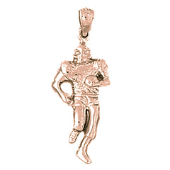 10K, 14K or 18K Gold Football Player Pendant