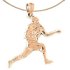 14K or 18K Gold Football Player Pendant