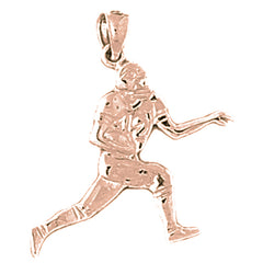 14K or 18K Gold Football Player Pendant