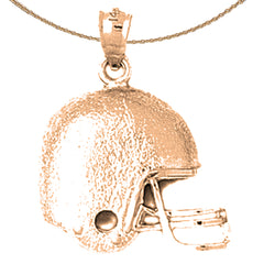 10K, 14K or 18K Gold Football Helmet Pendant