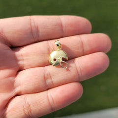 14K or 18K Gold Football Helmet Pendant