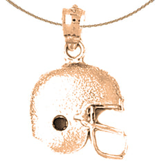14K or 18K Gold Football Helmet Pendant