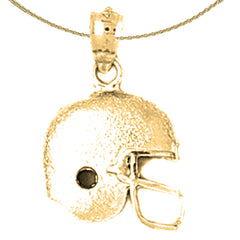 14K or 18K Gold Football Helmet Pendant