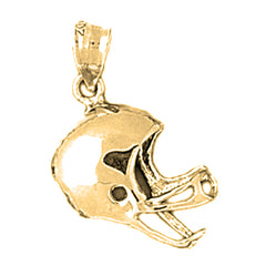 14K or 18K Gold Football Helmet Pendant