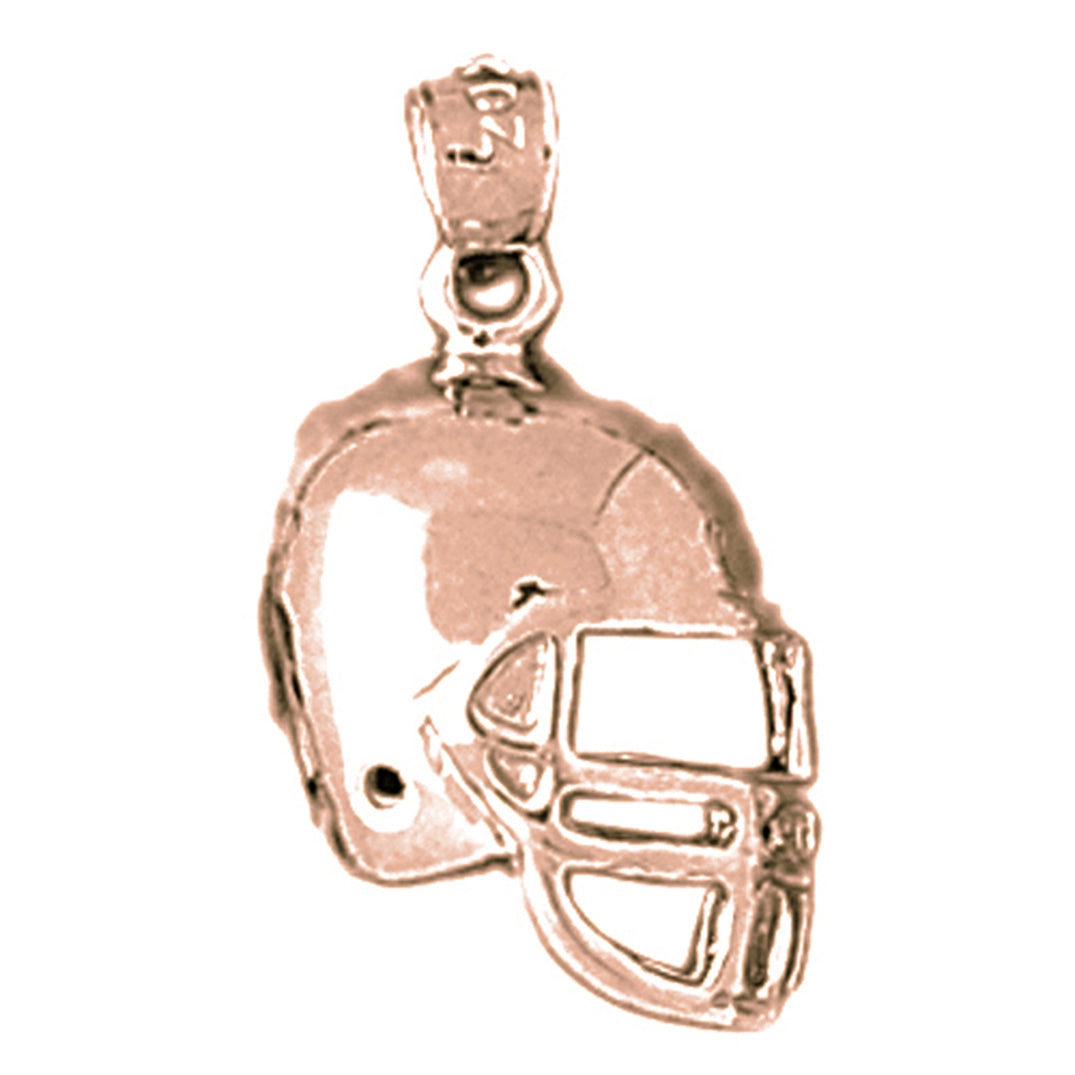 10K, 14K or 18K Gold Football Helmet Pendant